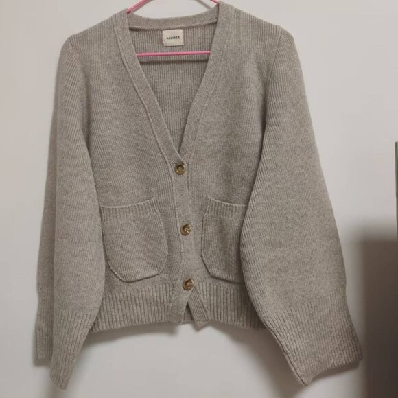 Khaite Beige 100% Wool Cardigan Sweater - Size M - Picture 1 of 7